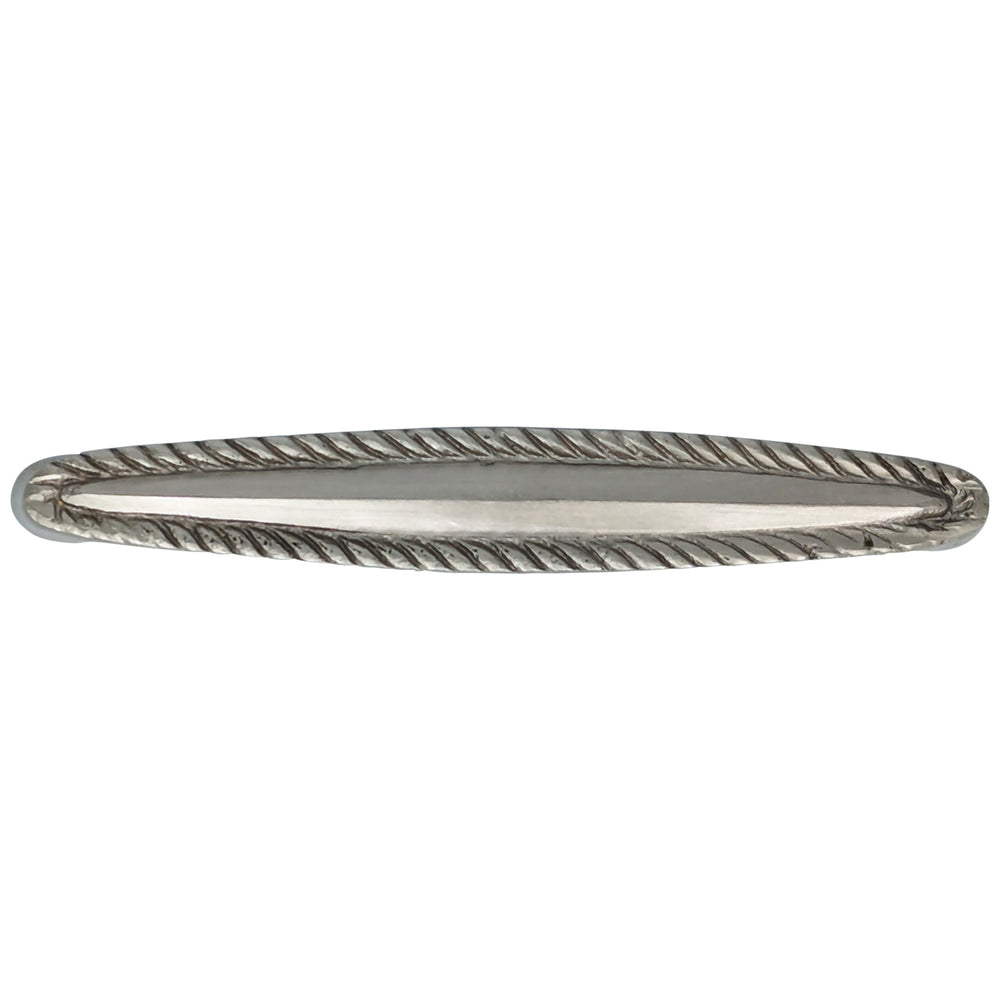 COPPER MOUNTAIN HARDWARE 4 Inch Overall (3 3/4 Inch c-c) Brass Georgian Roped Style Pull (Brushed Nickel Finish)