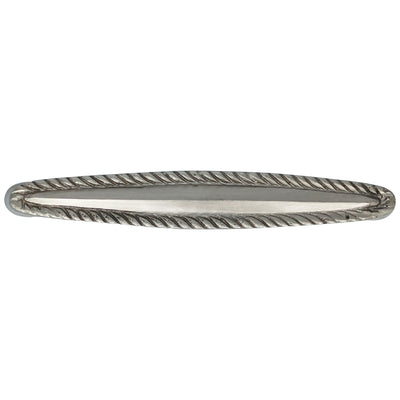 4 Inch Overall (3 3/4 Inch c-c) Brass Georgian Roped Style Pull (Brushed Nickel Finish)