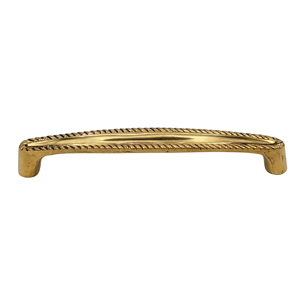 5 1/2 Inch Overall (5 Inch c-c) Solid Brass Georgian Roped Style Pull COPPER MOUNTAIN HARDWARE