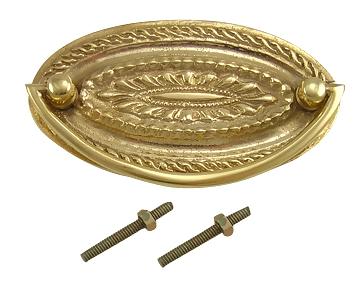 4 Inch Solid Brass Oval Drop Style Pull COPPER MOUNTAIN HARDWARE