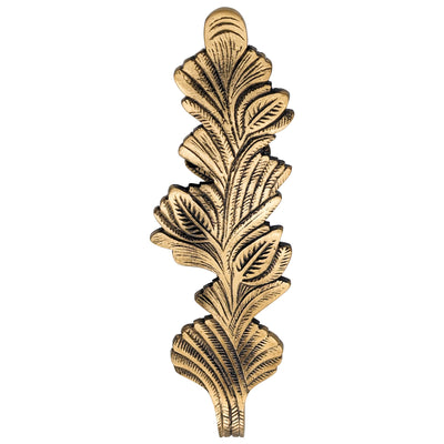Solid Brass Curtain Tie Back - Oriental Leaves Style (Antique Brass Finish)