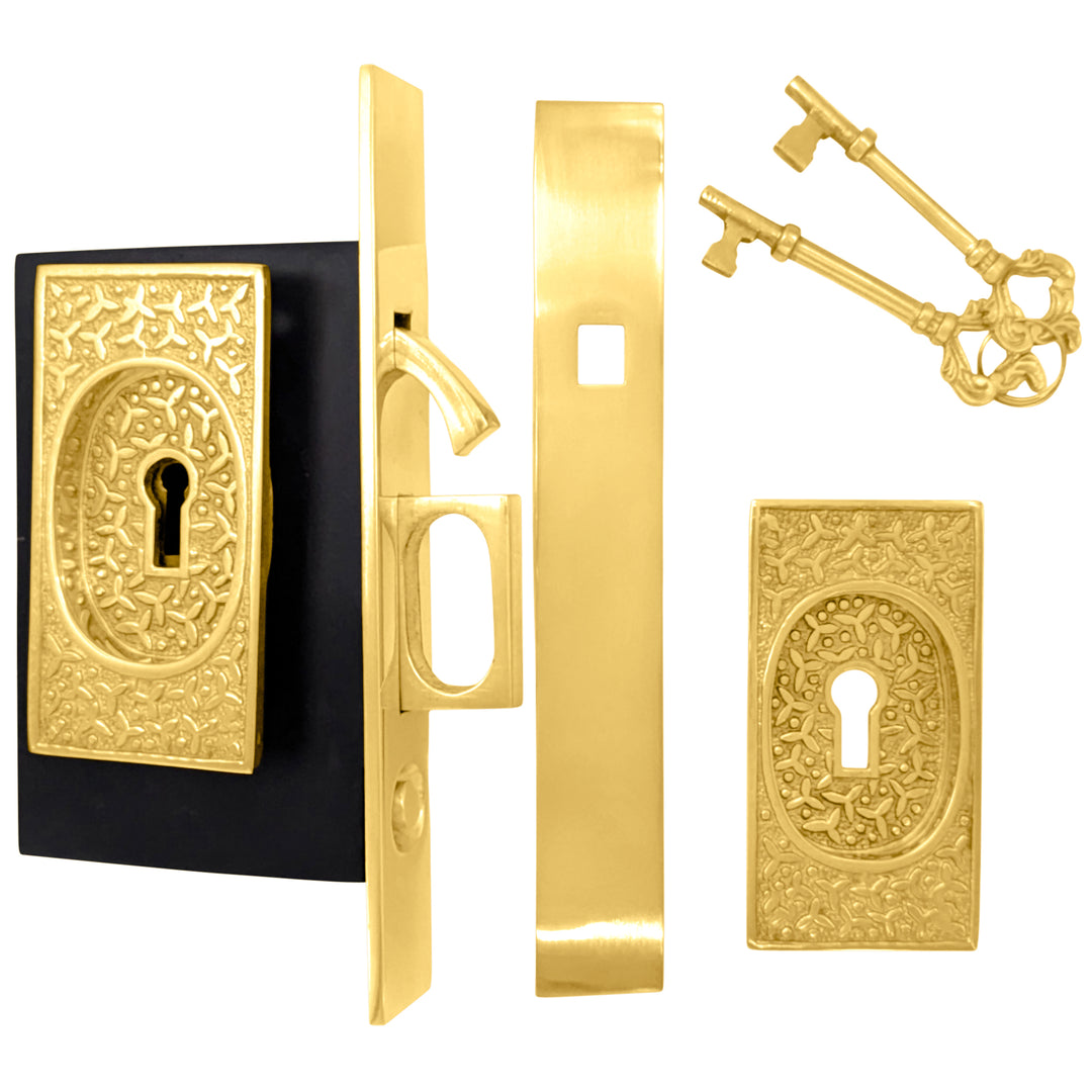 Rice Pattern Pocket Privacy Style Door Set