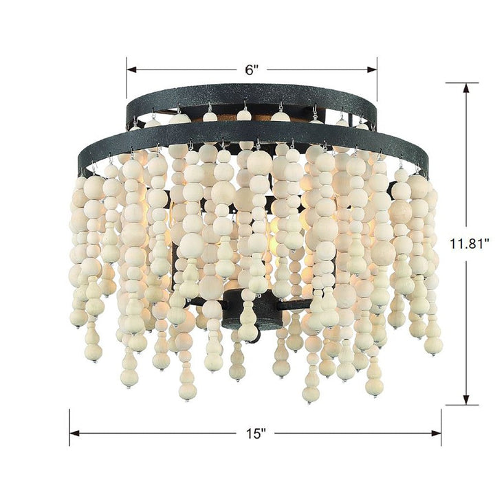 Crystorama Crystorama Poppy 3 Light Forged Bronze Semi Flush Mount