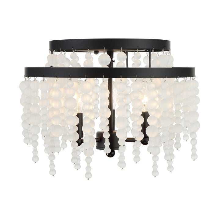 Crystorama Crystorama Poppy 3 Light Matte Black Semi Flush Mount