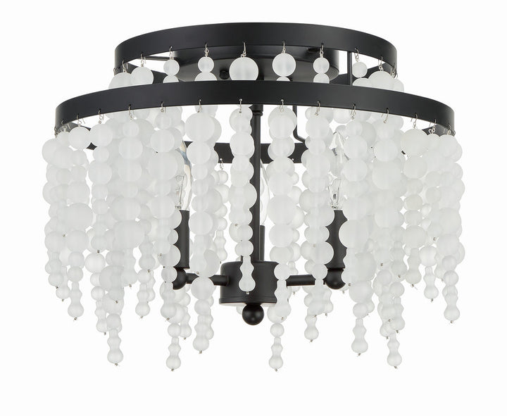 Crystorama Crystorama Poppy 3 Light Matte Black Semi Flush Mount