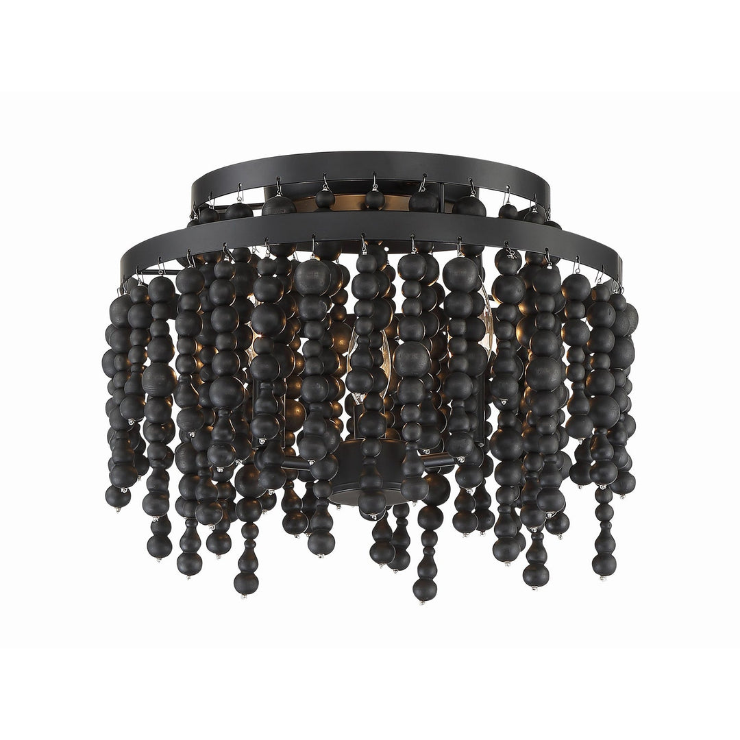 Crystorama Crystorama Poppy 3 Light Matte Black Semi Flush Mount