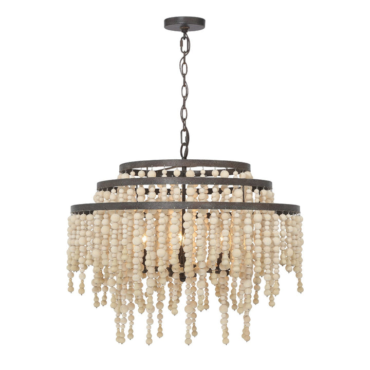 Poppy 6 Light Forged Bronze Chandelier Crystorama