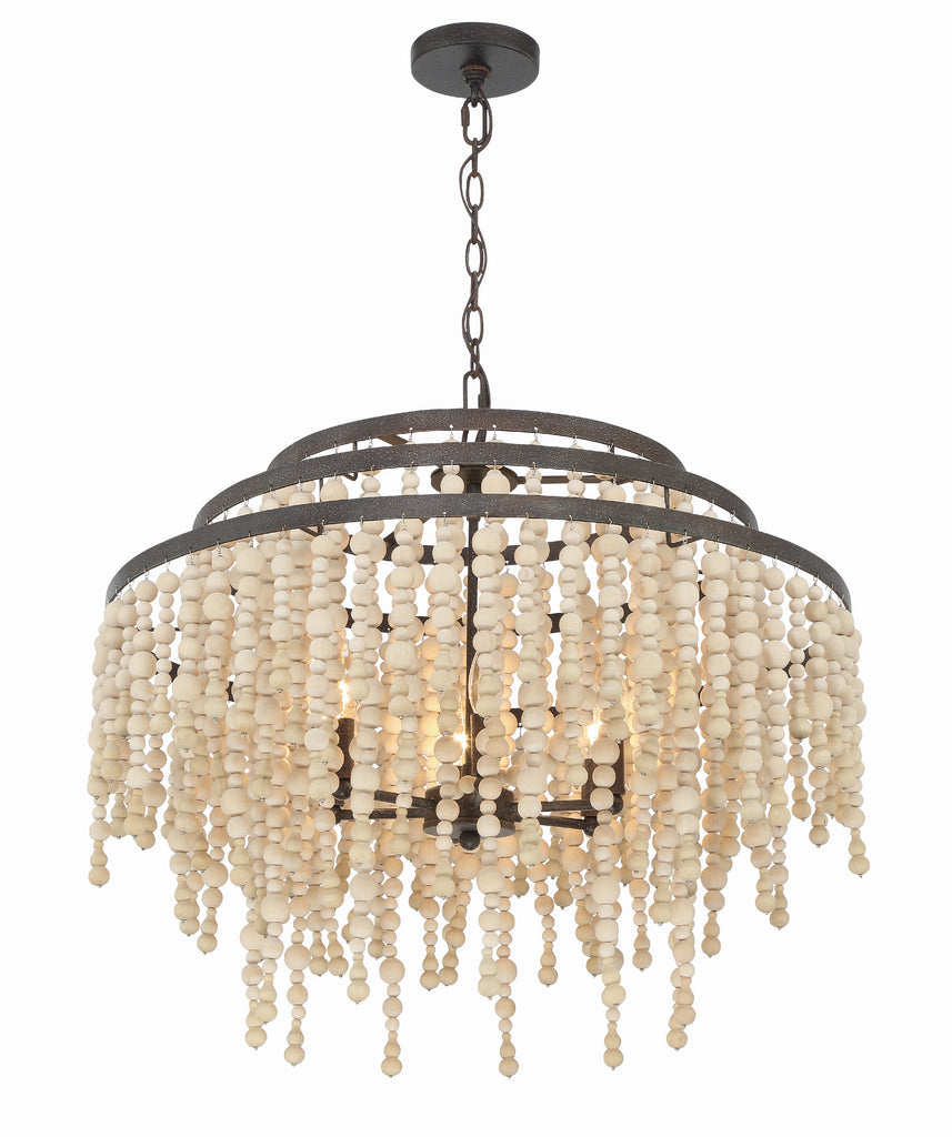 Poppy 6 Light Forged Bronze Chandelier Crystorama