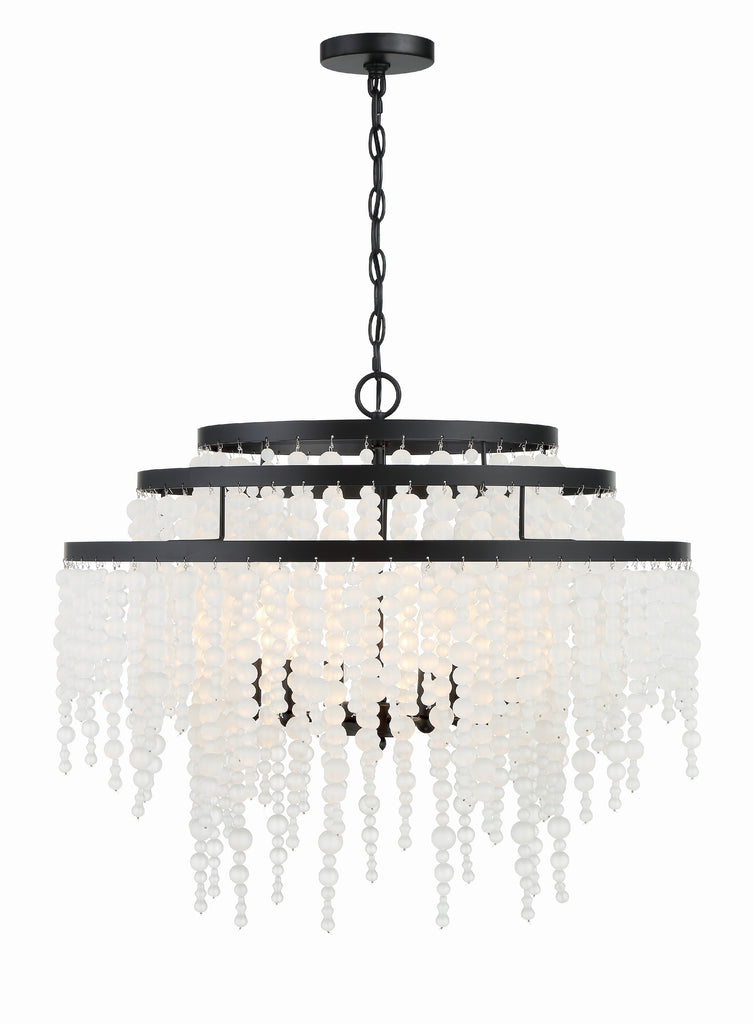 Poppy 6 Light Matte Black Chandelier Crystorama