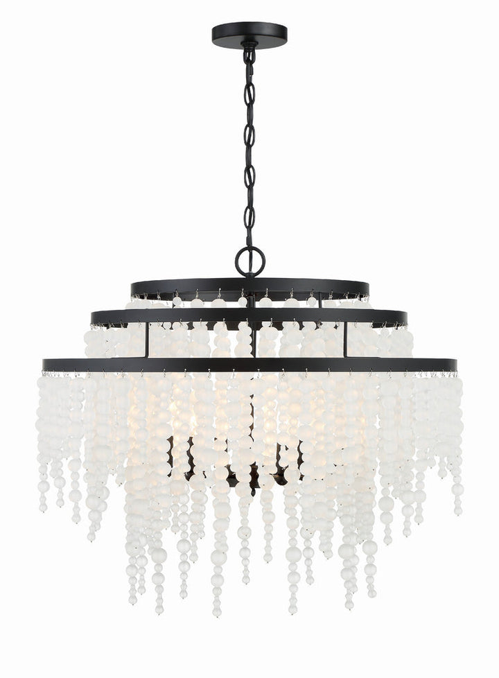 Poppy 6 Light Matte Black Chandelier Crystorama