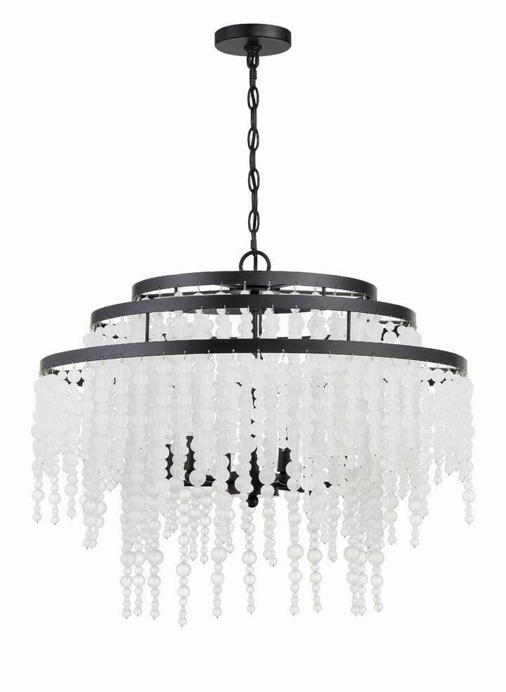 Poppy 6 Light Matte Black Chandelier Crystorama