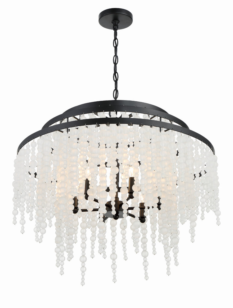 Poppy 6 Light Matte Black Chandelier Crystorama