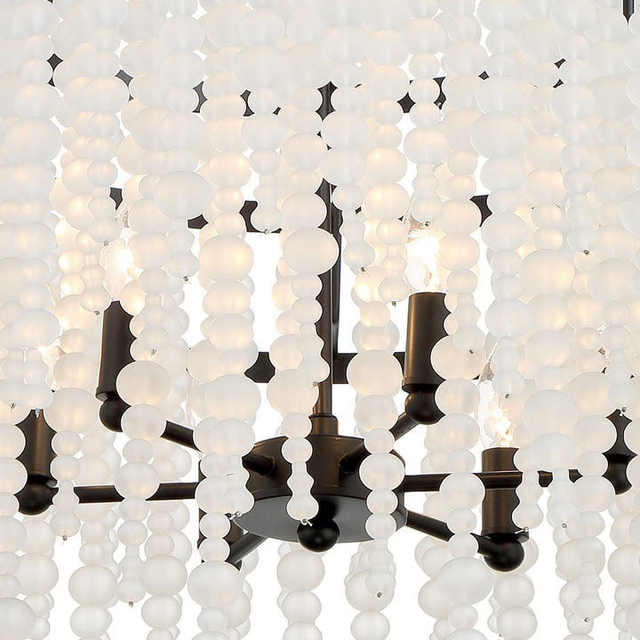 Poppy 6 Light Matte Black Chandelier Crystorama