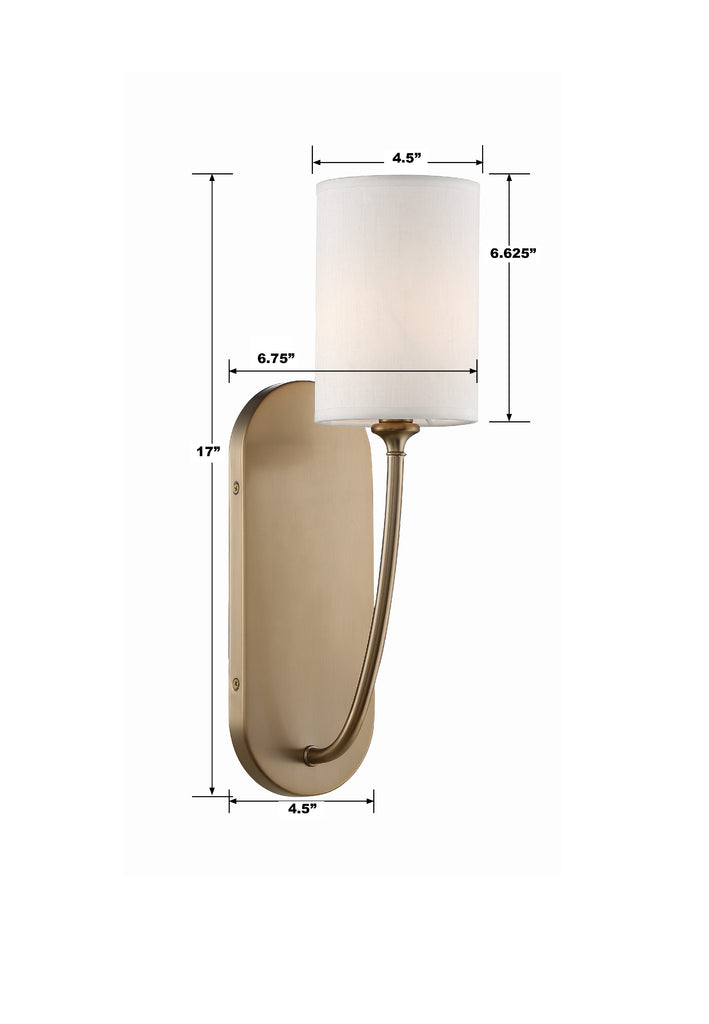 Preston 1 Light Vibrant Gold Sconce Crystorama