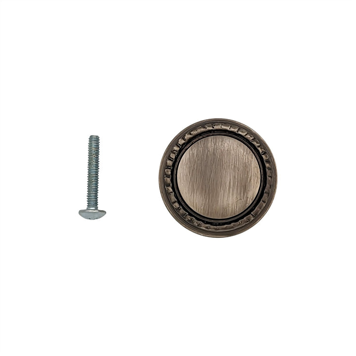 COPPER MOUNTAIN HARDWARE Solid Brass Victorian Beaded Round Cabinet & Furniture Knob