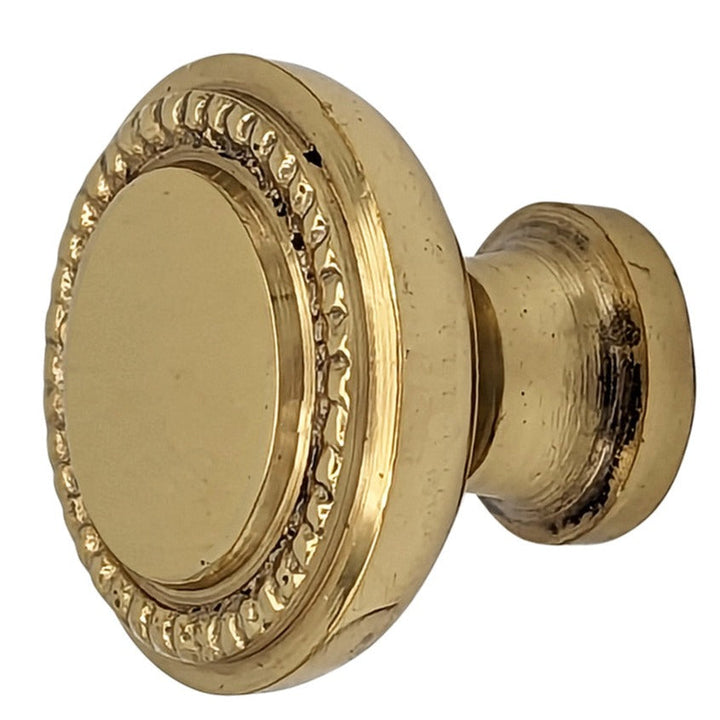 1 1/4 Inch Solid Brass Beaded Round Cabinet & Furniture Knob COPPER MOUNTAIN HARDWARE