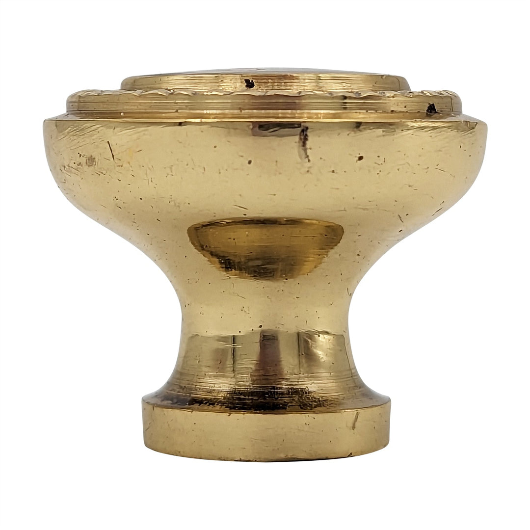 1 1/4 Inch Solid Brass Beaded Round Cabinet & Furniture Knob COPPER MOUNTAIN HARDWARE
