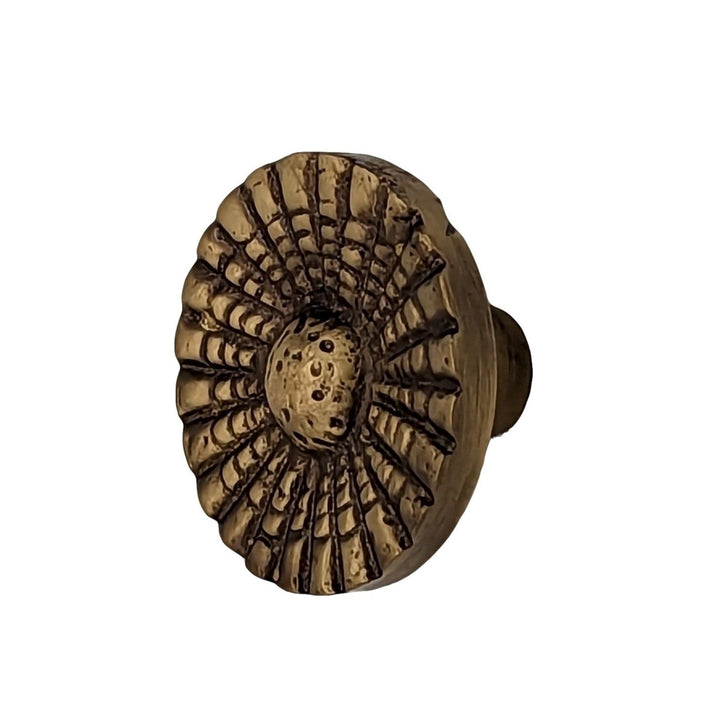 1 Inch Solid Brass Art Deco Style Round Cabinet and Furniture Knob COPPER MOUNTAIN HARDWARE
