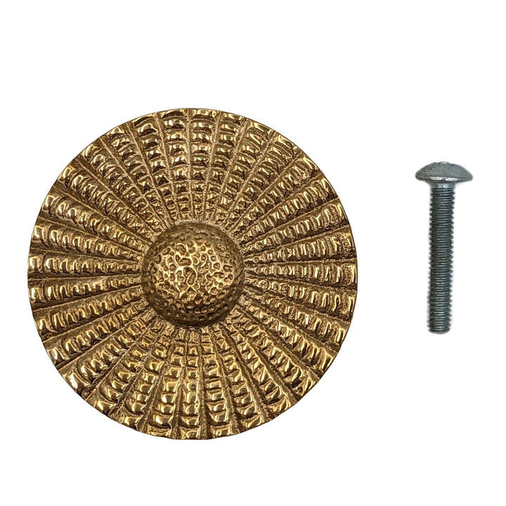 COPPER MOUNTAIN HARDWARE Solid Brass Art Deco Style Round Cabinet & Furniture Knob