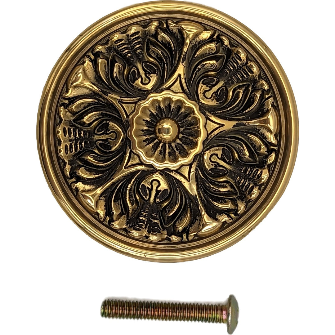 COPPER MOUNTAIN HARDWARE Solid Brass Victorian Floral Cabinet & Furniture Knob