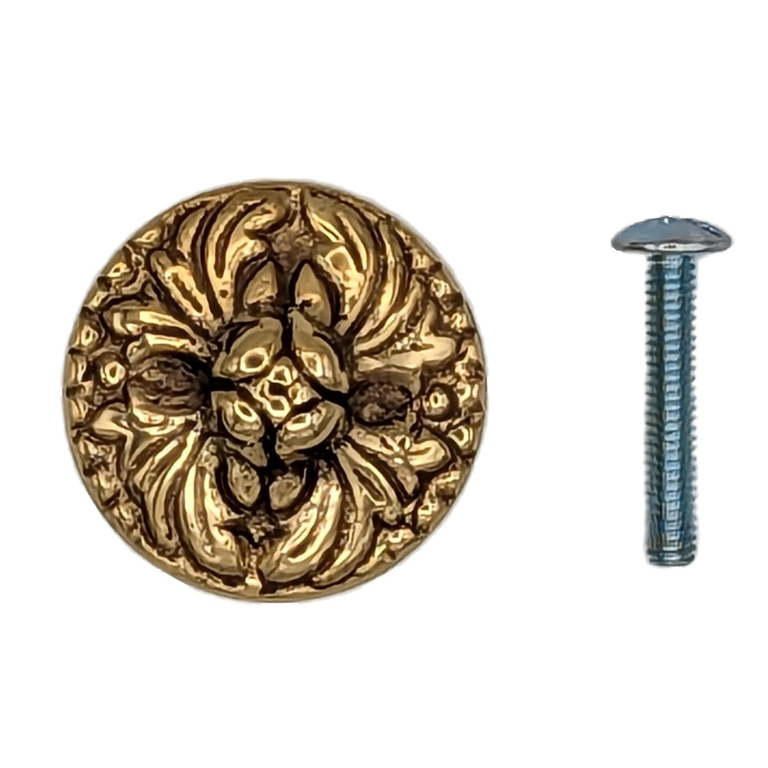 1 1/4 Inch Solid Brass Victorian Rococo Cabinet and Furniture Knob (Several Finishes Available) COPPER MOUNTAIN HARDWARE