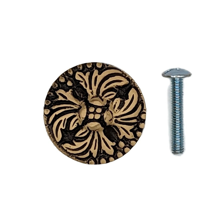 1 1/4 Inch Solid Brass Victorian Rococo Cabinet and Furniture Knob (Several Finishes Available) COPPER MOUNTAIN HARDWARE