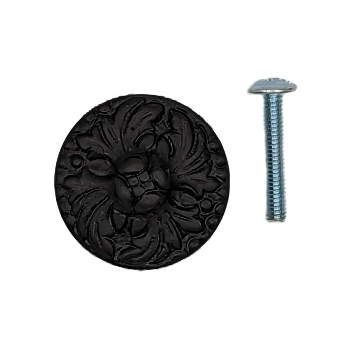 1 1/4 Inch Solid Brass Victorian Rococo Cabinet and Furniture Knob (Several Finishes Available) COPPER MOUNTAIN HARDWARE