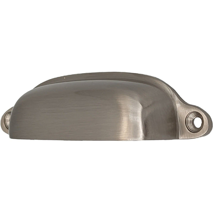 COPPER MOUNTAIN HARDWARE 4 1/8 Inch Overall Solid Brass Traditional Slim Rounded Bin Pull