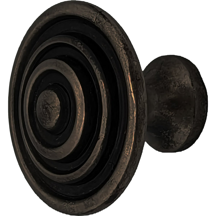 1 3/8 Inch Solid Brass Circle Knob (Oil Rubbed Bronze Finish)