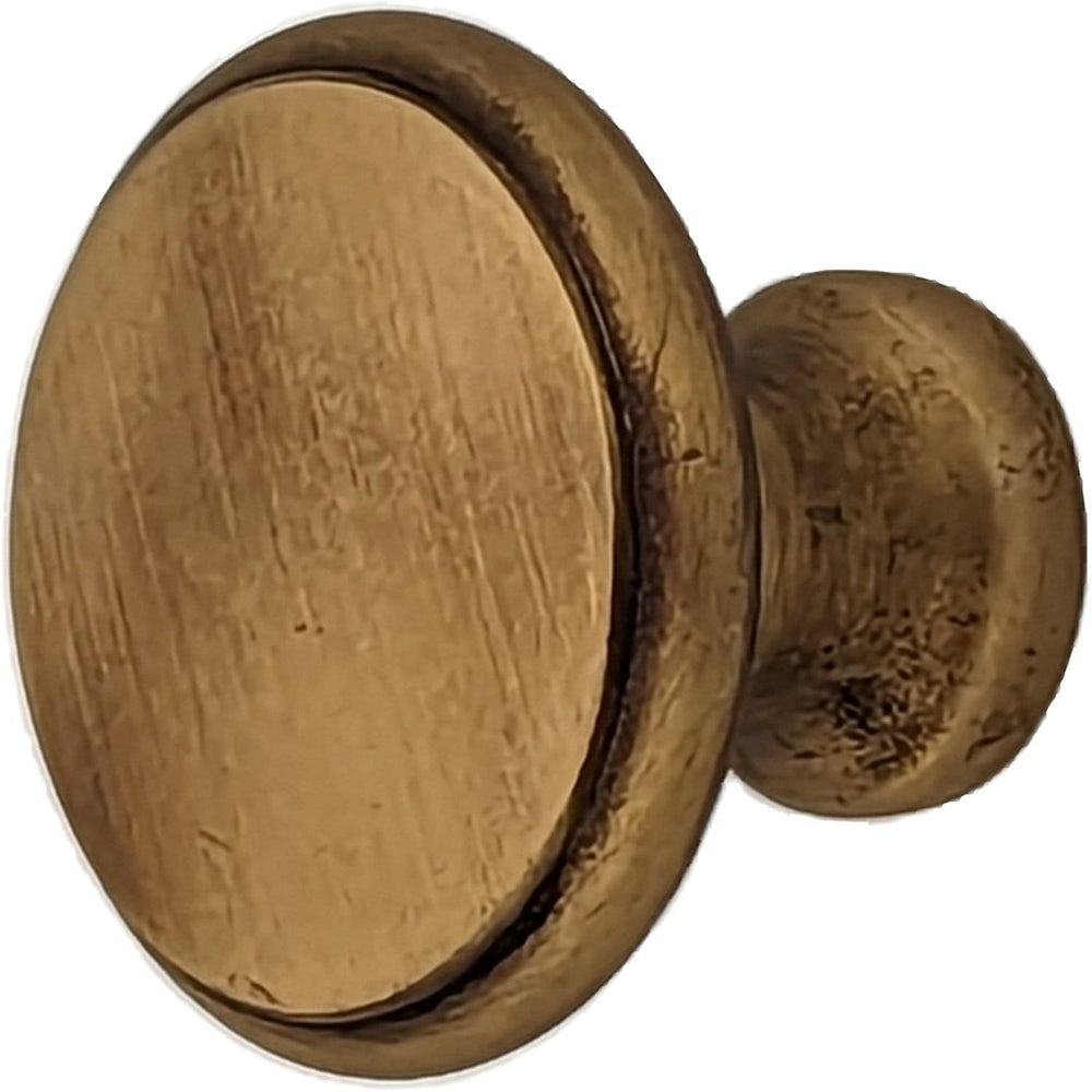 1 1/4 Inch Traditional Brass Flat Top Round Cabinet & Furniture Knob COPPER MOUNTAIN HARDWARE