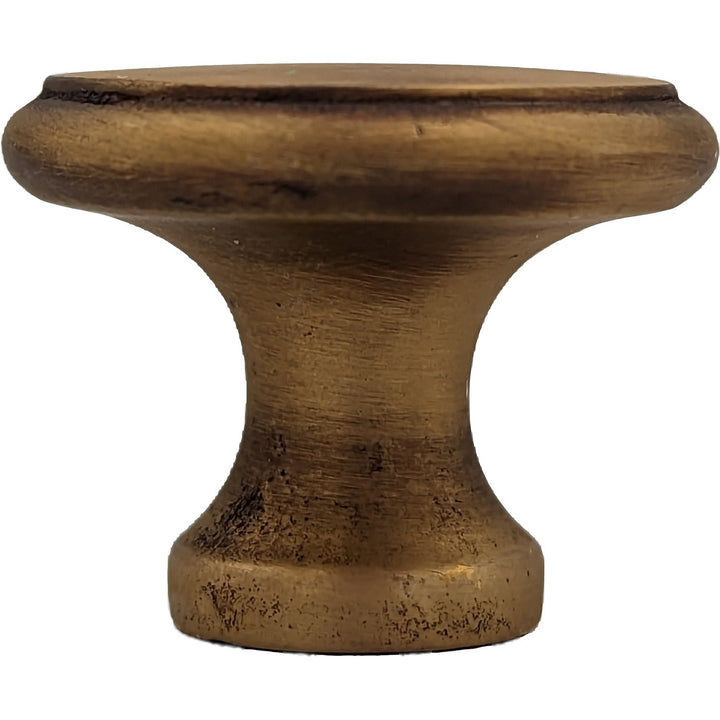 1 1/4 Inch Traditional Brass Flat Top Round Cabinet & Furniture Knob COPPER MOUNTAIN HARDWARE