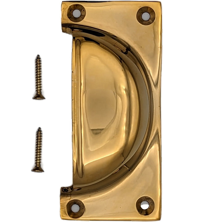 3 1/2 Inch Overall (3 Inch c-c) Traditional Square Cup Pull COPPER MOUNTAIN HARDWARE