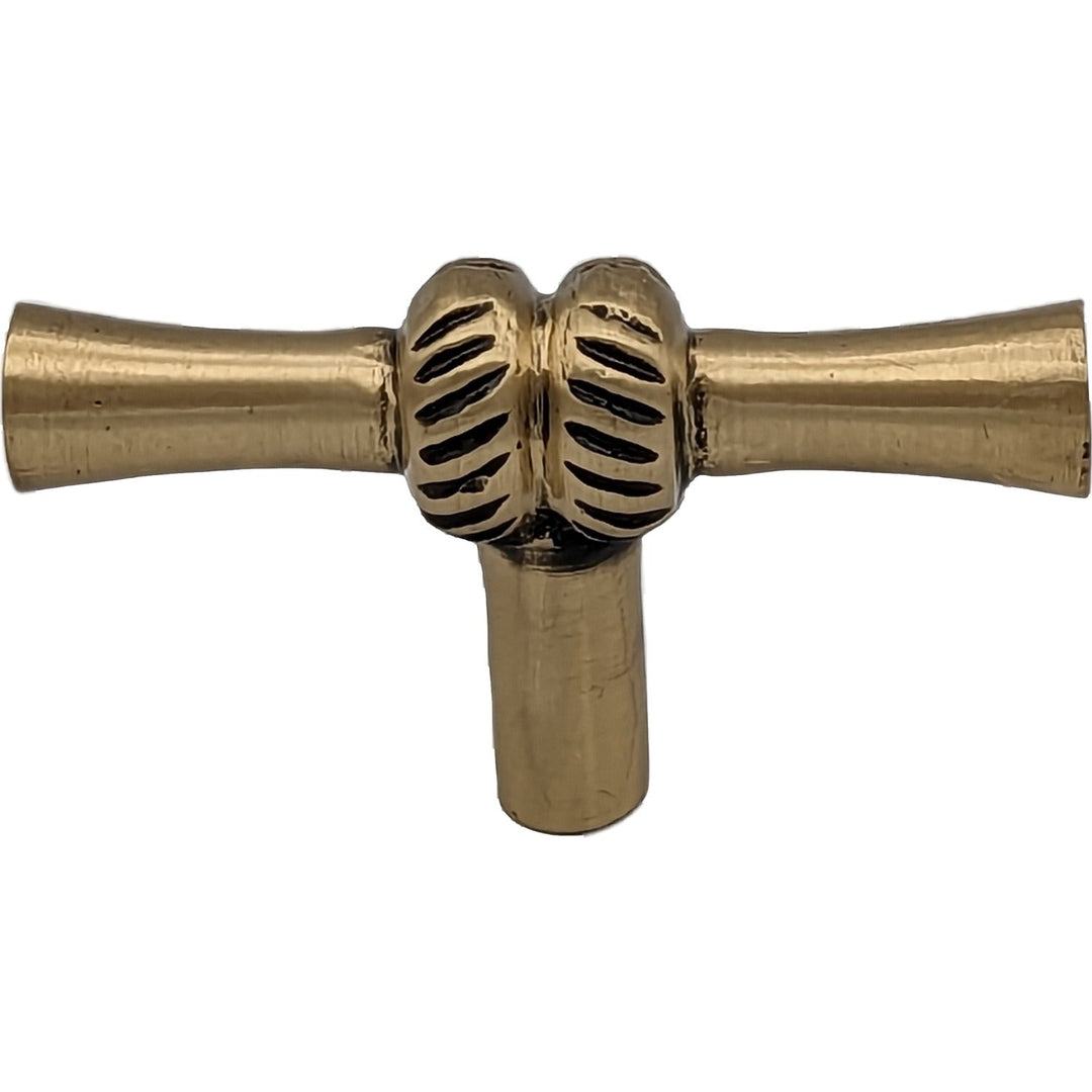 2 Inch Solid Brass T Shape Japanese Bamboo Style Cabinet and Furniture Knob (Several Finishes Available) COPPER MOUNTAIN HARDWARE