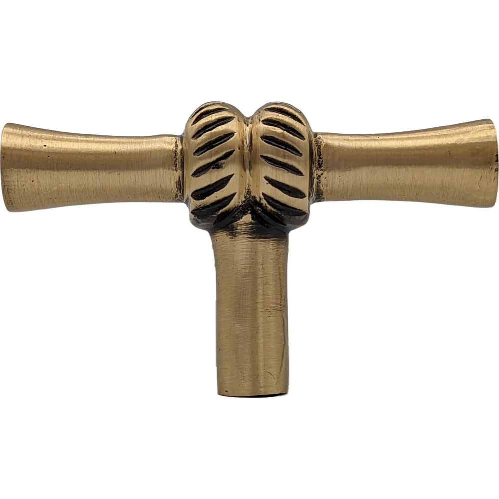 2 Inch Solid Brass T Shape Japanese Bamboo Style Cabinet and Furniture Knob (Several Finishes Available) COPPER MOUNTAIN HARDWARE