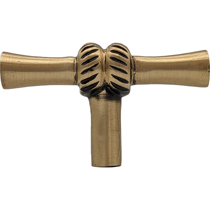 2 Inch Solid Brass T Shape Japanese Bamboo Style Cabinet and Furniture Knob (Several Finishes Available) COPPER MOUNTAIN HARDWARE