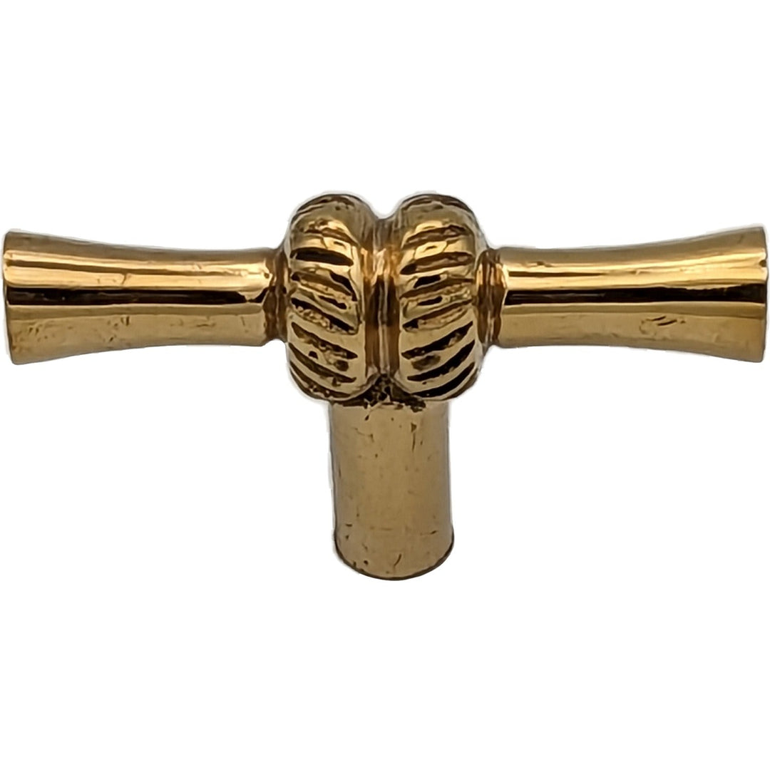 2 Inch Solid Brass T Shape Japanese Bamboo Style Cabinet and Furniture Knob (Several Finishes Available) COPPER MOUNTAIN HARDWARE