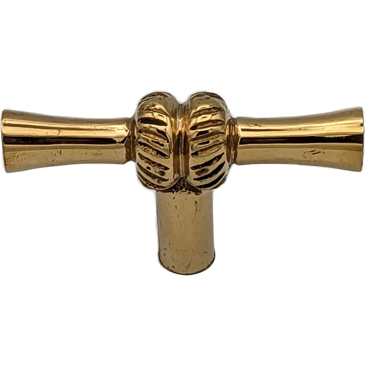 2 Inch Solid Brass T Shape Japanese Bamboo Style Cabinet and Furniture Knob (Several Finishes Available) COPPER MOUNTAIN HARDWARE
