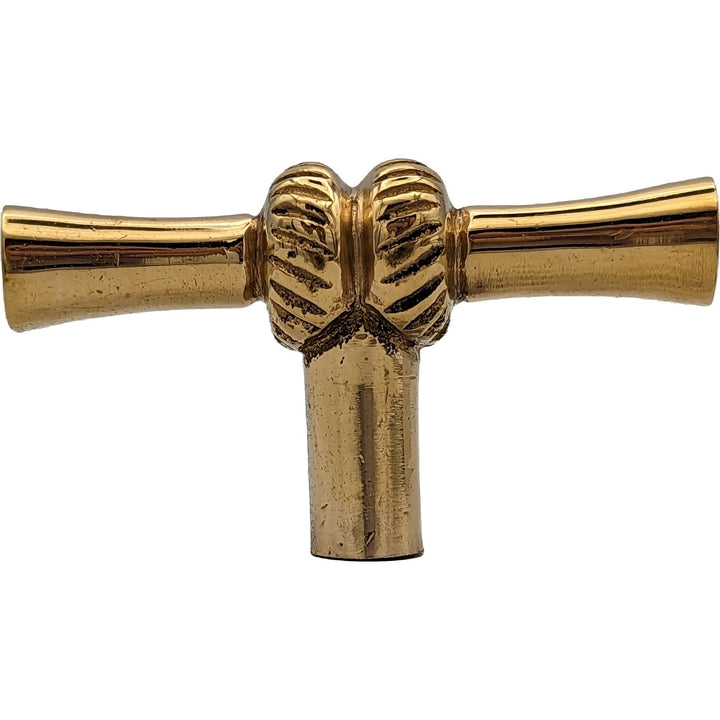 2 Inch Solid Brass T Shape Japanese Bamboo Style Cabinet and Furniture Knob (Several Finishes Available) COPPER MOUNTAIN HARDWARE