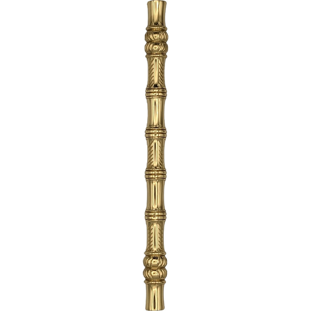 ##Antique Hardware## 6 Inch Overall (4 1/2 Inch c-c) Japanese Bamboo Pull (Polished Brass Finish)