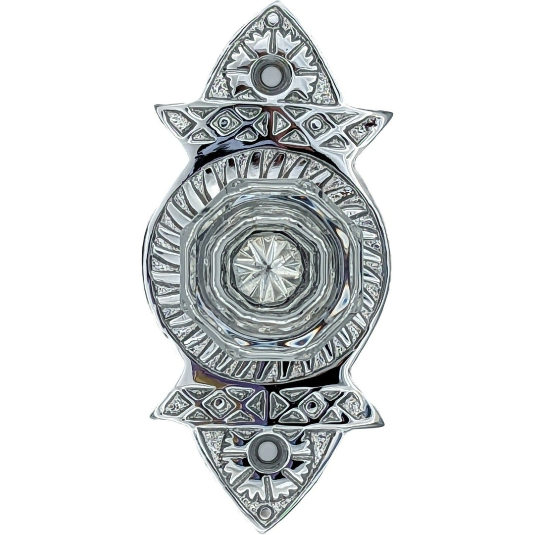 1 3/8 Inch Crystal Clear Glass Octagon Cabinet & Furniture Knob Eastlake Backplate COPPER MOUNTAIN HARDWARE