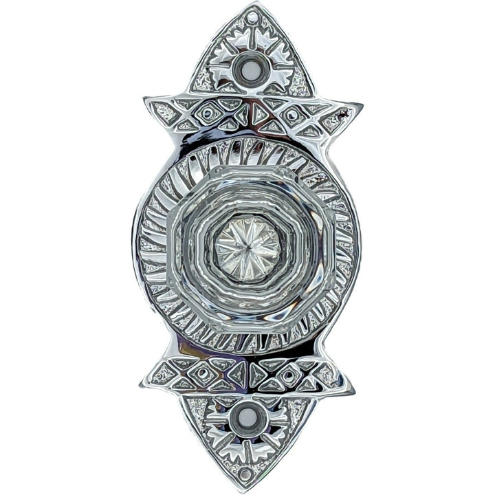 1 3/8 Inch Crystal Clear Glass Octagon Cabinet & Furniture Knob Eastlake Backplate COPPER MOUNTAIN HARDWARE
