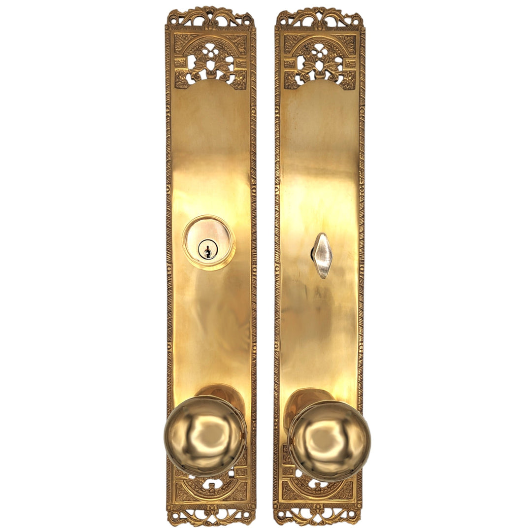 Long Cornice Plate Single Door Deadbolt Entryway Set COPPER MOUNTAIN HARDWARE