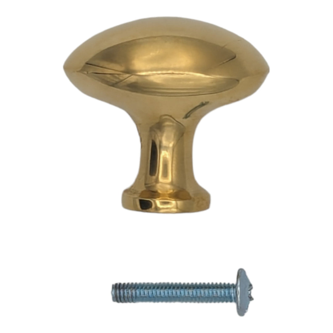 1 1/2 Inch Brass Egg Cabinet Knob (Several Finishes Available) COPPER MOUNTAIN HARDWARE