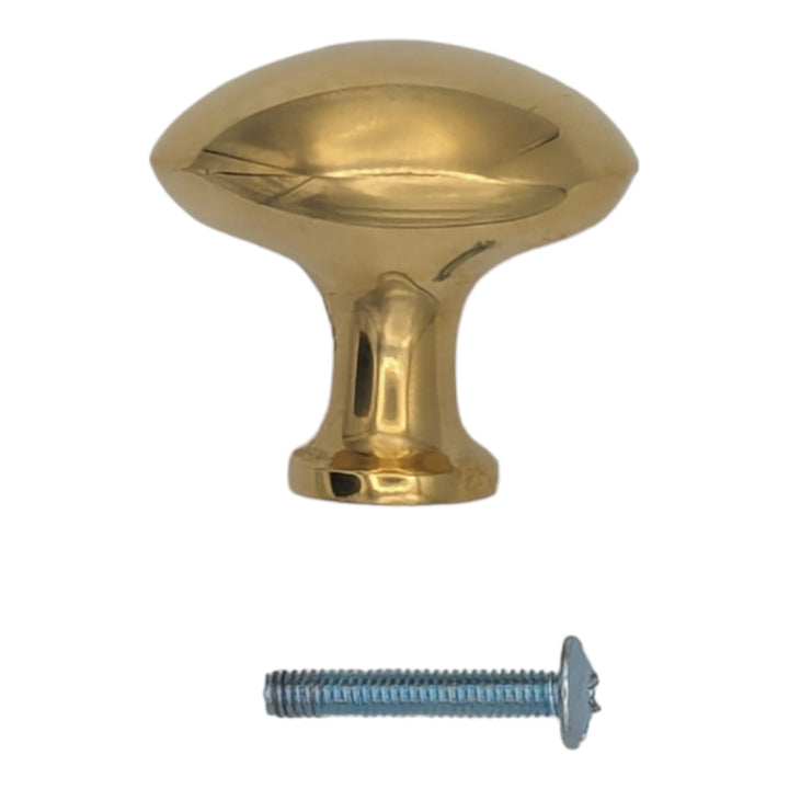 1 1/2 Inch Brass Egg Cabinet Knob (Several Finishes Available) COPPER MOUNTAIN HARDWARE
