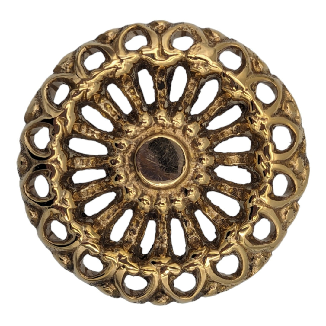 COPPER MOUNTAIN HARDWARE Large Oversized Floral Reticulated Cabinet or Furniture Knob.