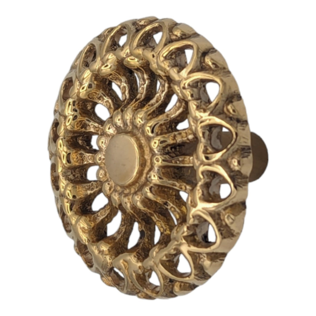 COPPER MOUNTAIN HARDWARE Large Oversized Floral Reticulated Cabinet or Furniture Knob.