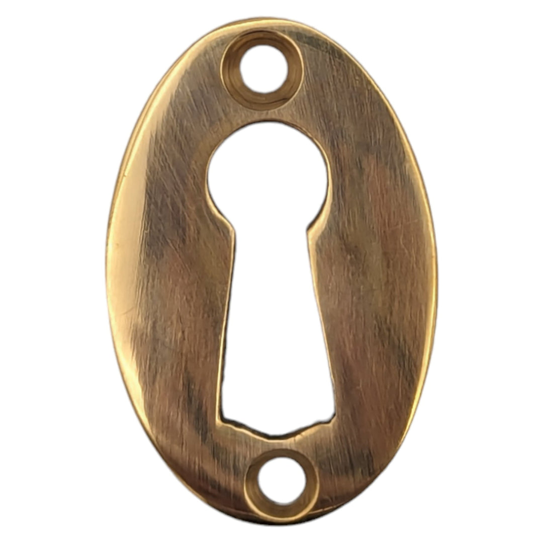 COPPER MOUNTAIN HARDWARE 1 1/2 Inch Solid Brass Traditional Oval Escutcheon (Polished Brass Finish)