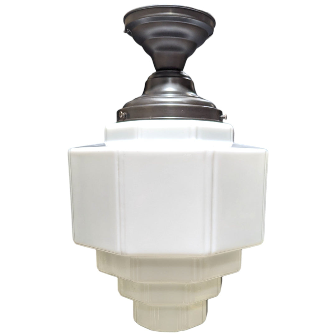 19 1/2 Inch Manhattan Skyscraper Grandeur Style Semi-Flush Mount Light (Oil Rubbed Bronze Finish) COPPER MOUNTAIN HARDWARE