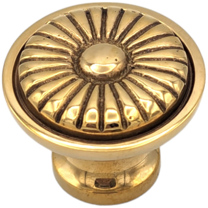 1 1/4 Inch Solid Brass Vintage Art Deco Fan Cabinet and Furniture Knob COPPER MOUNTAIN HARDWARE