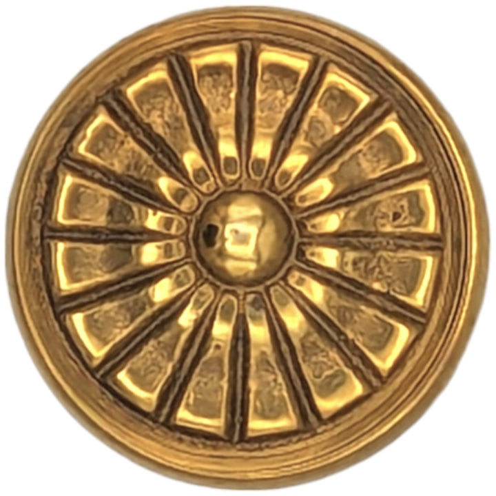 COPPER MOUNTAIN HARDWARE Polished Brass Round Vintage Fan Cabinet and Furniture Knob